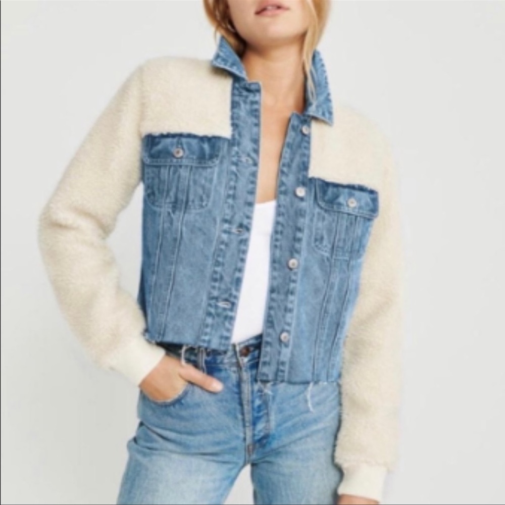 Abercrombie & Fitch Sherpa and Denim Jacket